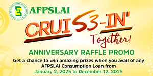 https://www.afpslai.com.ph/Crui53-in Together Anniversary Raffle Promo